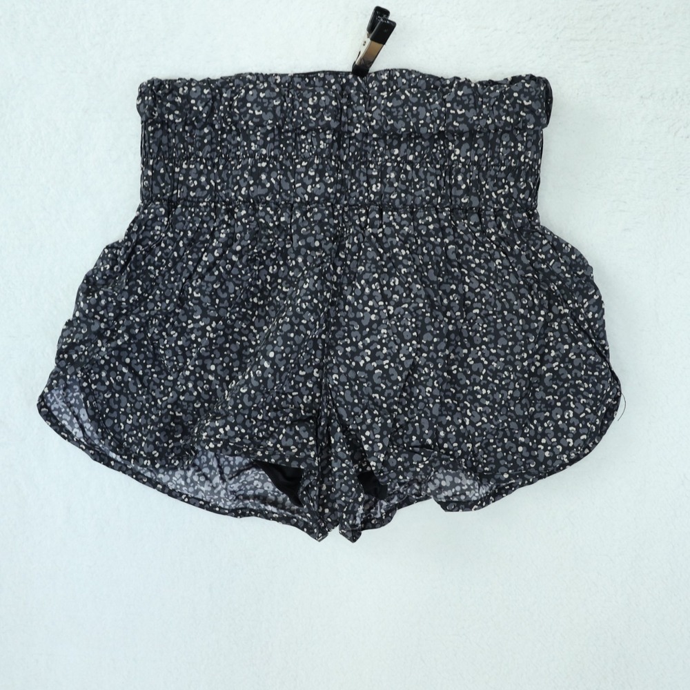 Free People Movement Way Home Shorts Women's Small Leopard Combo Smocked Workout